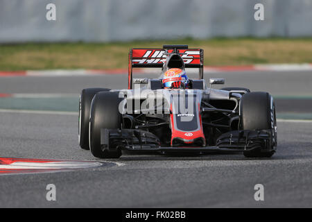 Barcelone, Espagne. 06Th Mar, 2016. Les essais d'hiver Formule 1 sur le circuit de Catalunya de Barcelone Test 2 Jour 3. F1 Team Haas VF-16 &# x2013 ; Romain Grosjean : Action Crédit Plus Sport/Alamy Live News Banque D'Images