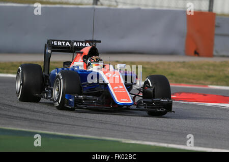 Barcelone, Espagne. 06Th Mar, 2016. Les essais d'hiver Formule 1 sur le circuit de Catalunya de Barcelone Test 2 Jour 3. Manor Racing MRT05 &# x2013 ; Pascal Wehrlein : Action Crédit Plus Sport/Alamy Live News Banque D'Images