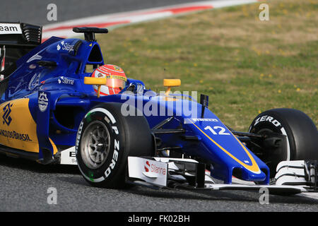 Barcelone, Espagne. 06Th Mar, 2016. Les essais d'hiver Formule 1 sur le circuit de Catalunya de Barcelone Test 2 Jour 3. Sauber C35 &# x2013 ; Felipe Nasr : Action Crédit Plus Sport/Alamy Live News Banque D'Images