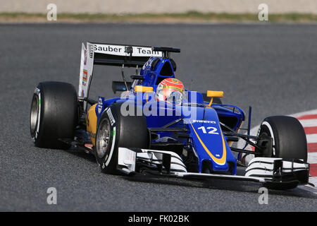 Barcelone, Espagne. 06Th Mar, 2016. Les essais d'hiver Formule 1 sur le circuit de Catalunya de Barcelone Test 2 Jour 3. Sauber C35 &# x2013 ; Felipe Nasr : Action Crédit Plus Sport/Alamy Live News Banque D'Images