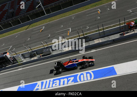 Barcelone, Espagne. 06Th Mar, 2016. Les essais d'hiver Formule 1 sur le circuit de Catalunya de Barcelone Test 2 Jour 3. Manor Racing MRT05 &# x2013 ; Pascal Wehrlein : Action Crédit Plus Sport/Alamy Live News Banque D'Images