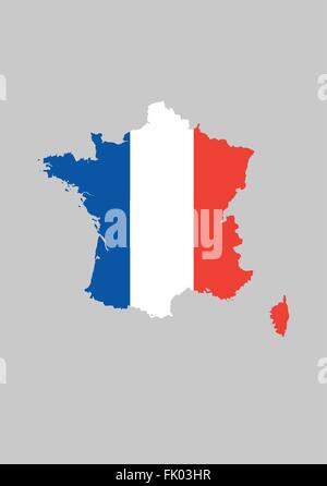 Drapeau France Carte Illustration de Vecteur