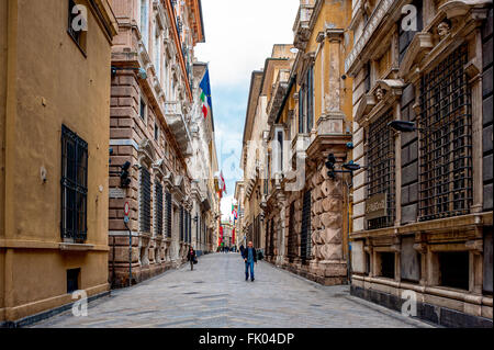 Italie Ligurie Gênes palais Rolli Strada Nuova, Via Garibaldi Banque D'Images