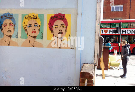 Graffito de Madonna par artiste Pegagus à Islington, Londres Banque D'Images