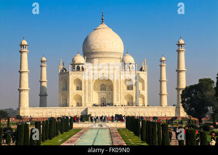 Taj Mahal, UNESCO World Heritage Site, Agra, Uttar Pradesh, Inde, Asie Banque D'Images