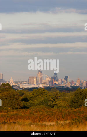 Richmond, London, UK. Vue de Londres de la ville de Richmond Park au cours de l'automne. Banque D'Images