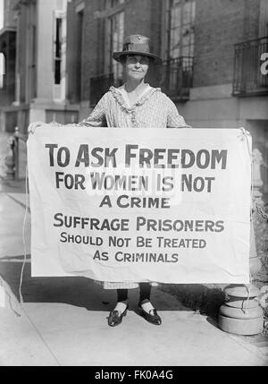 La Bannière de protestation des suffragettes, USA, 1917 Banque D'Images