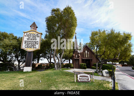 La petite église de la chapelle de mariage de l'Ouest, Las Vegas, Nevada Banque D'Images