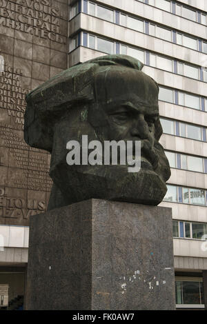 Karl Marx monument à Chemnitz, Allemagne Banque D'Images