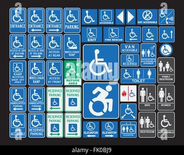 Signes du handicap Illustration de Vecteur