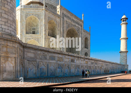 Taj Mahal, UNESCO World Heritage Site, Agra, Uttar Pradesh, Inde, Asie Banque D'Images