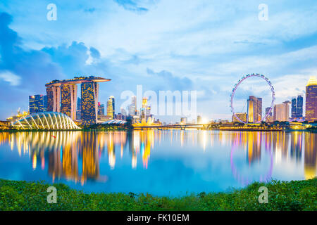 La ville de Singapour, Singapour - Juillet 17, 2015 : Marina Bay est le centre-ville de la ville de Singapour. Banque D'Images