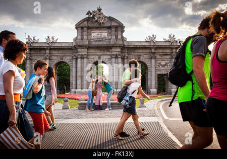 Puerta de Alcala, de la Plaza de la Independencia. Madrid, Espagne. Banque D'Images