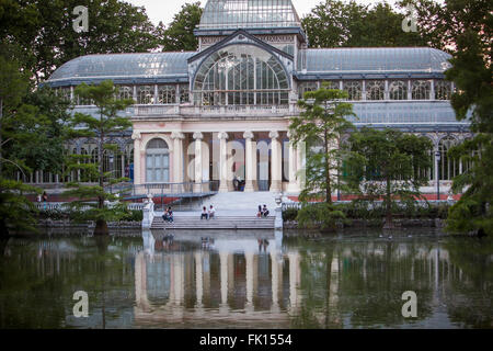 1886-87, le palais de cristal du parc du Retiro, Madrid. L'Espagne. Banque D'Images