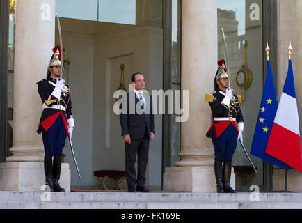 Le Président français François Hollande à l'Elysée Paris France Banque D'Images