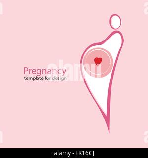 Vector illustration de femme enceinte avec silhouette stylisée Illustration de Vecteur