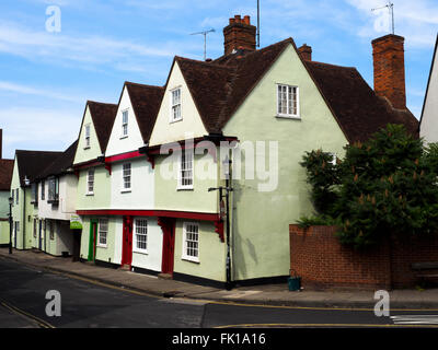 Maisons dans le quartier hollandais - Colchester, Essex, Angleterre Banque D'Images