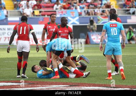 Las Vegas, NV, USA. 4e Mar, 2016. La Russie, Kenya en spectateurs dans USA Tournoi international de rugby à VII - ven, sam Boyd Stadium, Las Vegas, NV, le 4 mars 2016. Credit : James Atoa/Everett Collection/Alamy Live News Banque D'Images