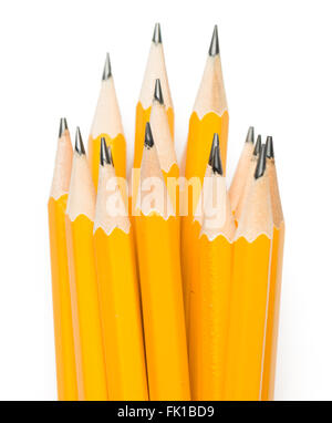 Nombre deux crayons isolé sur fond blanc Banque D'Images