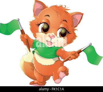 Beau chat sur fond blanc Illustration de Vecteur