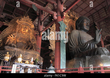 Le Japon, Nara, Temple Todaiji, Grand Bouddha, Bodhisattva Kokuzo, statues, Banque D'Images