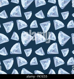 Les diamants brillants sur bleu, motif transparent Illustration de Vecteur