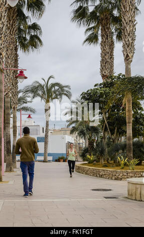 Un runner fermé au port de Carboneras, Almeria province, Espagne Banque D'Images