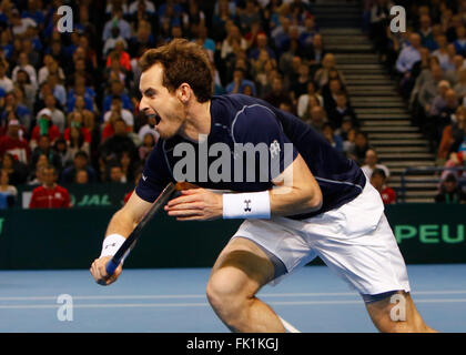 Barclaycard Arena, Birmingham, UK. Le 05 Mar, 2016. Davis Cup Tennis World Group premier tour. Grande-bretagne face au Japon. Credit : Action Plus Sport/Alamy Live News Banque D'Images