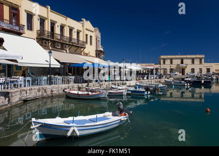 Le port de Rethymnon, Crète, Grèce Banque D'Images