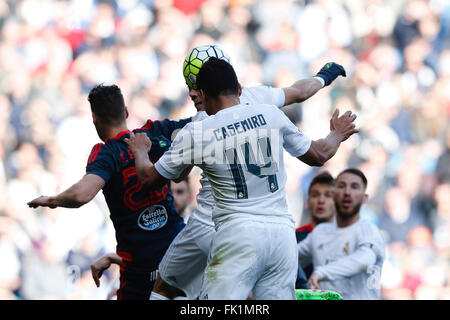 Madrid, Espagne. Le 05 Mar, 2016. Carlos Enrique Casemiro (14) Real Madrid. La Liga entre le Real Madrid contre Celta de Vigo au Santiago Bernabeu à Madrid, Espagne Credit : Action Plus Sport/Alamy Live News Banque D'Images