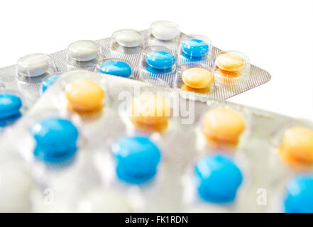 Pack de comprimés colorés Banque D'Images