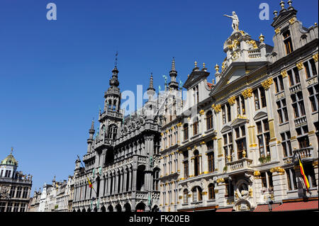 Grand-Place,King House, musée de la ville,et la chaloupe d'Or brasserie, Bruxelles,Belgique Banque D'Images