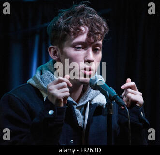 Bala Cynwyd, Pennsylvania, USA. 4 mars, 2016. Singer-Songwriter Troye Sivan Visites Q102's Performance Theatre. Banque D'Images