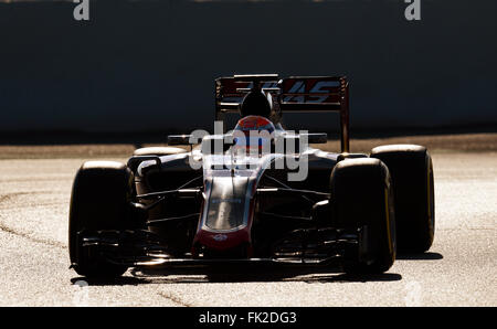 Romain Grosjean (FRA), Haas pendant les essais de Formule 1 jours sur le circuit de Barcelona-Catalunya, en Espagne, du 22 au 25 février 2016 Banque D'Images