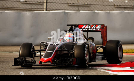 Romain Grosjean (FRA), Haas pendant les essais de Formule 1 jours sur le circuit de Barcelona-Catalunya, en Espagne, du 22 au 25 février 2016 Banque D'Images