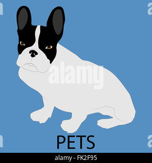 Icône style chien plat. Joli chien, chien, animal de compagnie animaux en tapotant, icône de chien. Abstract Vector illustration design plat Banque D'Images