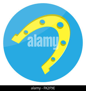 L'icône de la chance d'or de fers. Horseshoe et horseshoe vecteur, western et Lucky, lucky metal, icône de chance, talisman, horseshoe succe Banque D'Images