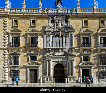 Bâtiment de la chancellerie royale, Palacio de la Chancilleria, au Nouveau Square, Plaza Nueva, Granada, Espagne Banque D'Images