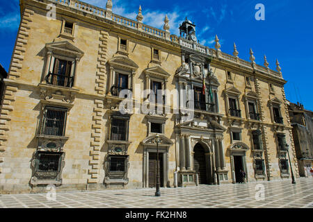Bâtiment de la chancellerie royale, Palacio de la Chancilleria, au Nouveau Square, Plaza Nueva, Granada, Espagne Banque D'Images