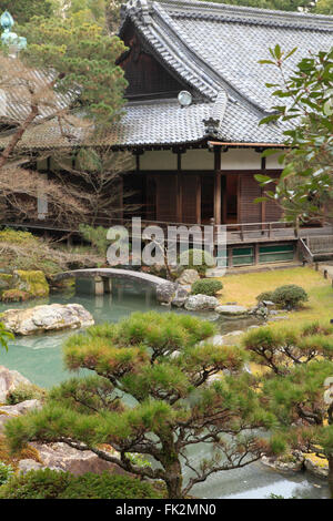 Le Japon, Kyoto, temple Shoren-in, jardin, Banque D'Images