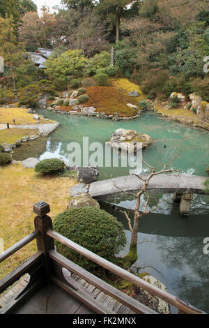 Le Japon, Kyoto, temple Shoren-in, jardin, Banque D'Images