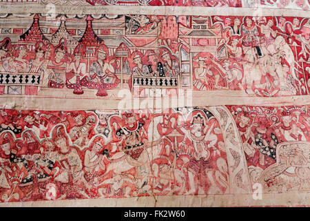 Pho Win Hill, grottes avec peintures Jataka médiévale Banque D'Images