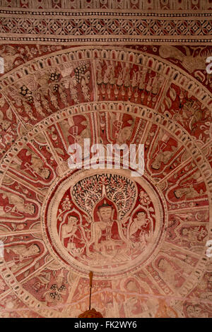 Pho Win Hill, grottes avec peintures Jataka médiévale Banque D'Images
