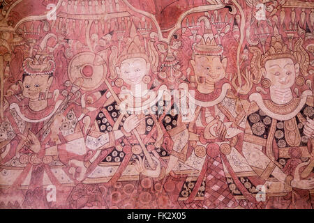 Peintures bouddhistes jataka médiévales, Pho Win Hill, Monywa, Myanmar, Asie Banque D'Images