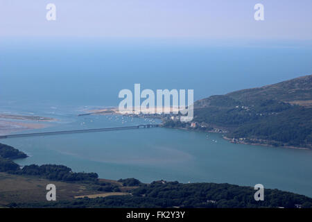 Vue sur Lac de Barmouth et Cregennen Bryn Brith Gwynedd au Pays de Galles Banque D'Images