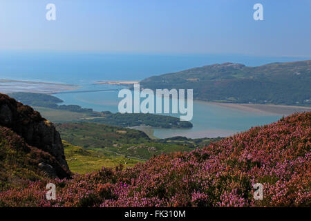 Vue sur Lac de Barmouth et Cregennen Bryn Brith Gwynedd au Pays de Galles Banque D'Images