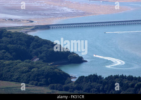 Vue vers le lac de Barmouth et Cregennen Bryn Brith Gwynedd au Pays de Galles Banque D'Images