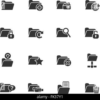 jeu d’icônes de dossier Illustration de Vecteur