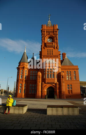 Pier Head Building qui fait maintenant partie de l'Assemblée galloise, bâtiments du Parlement Gallois ou Senedd Cardiff Bay Wales UK Banque D'Images