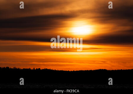 Fiery fond coucher de soleil Banque D'Images